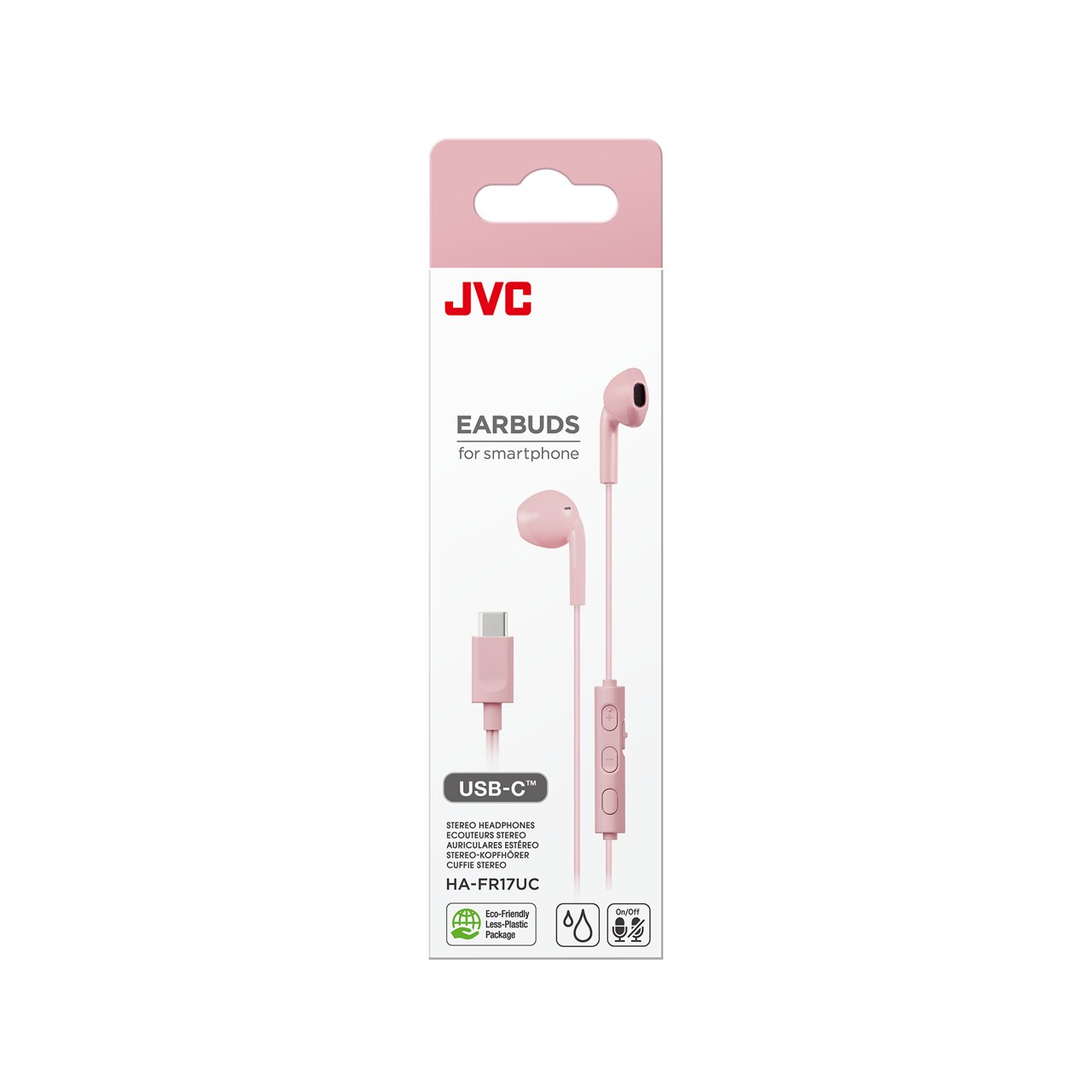 Casti JVC HA-FR17UC-P-U, Cu Fir, In-Ear, Microfon, USB-C, roz