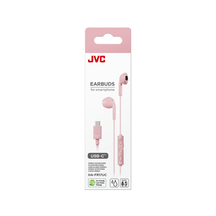 Casti JVC HA-FR17UC-P-U, Cu Fir, In-Ear, Microfon, USB-C, roz - eMAG.ro