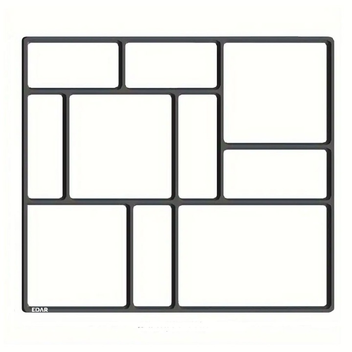 Matrita Pavaj din Beton Turnat EDAR, Tip Sablon, Efect Piatra Naturala Decorativa, Dimensiuni 39.5 x 4 x 44.5 cm, Model 8