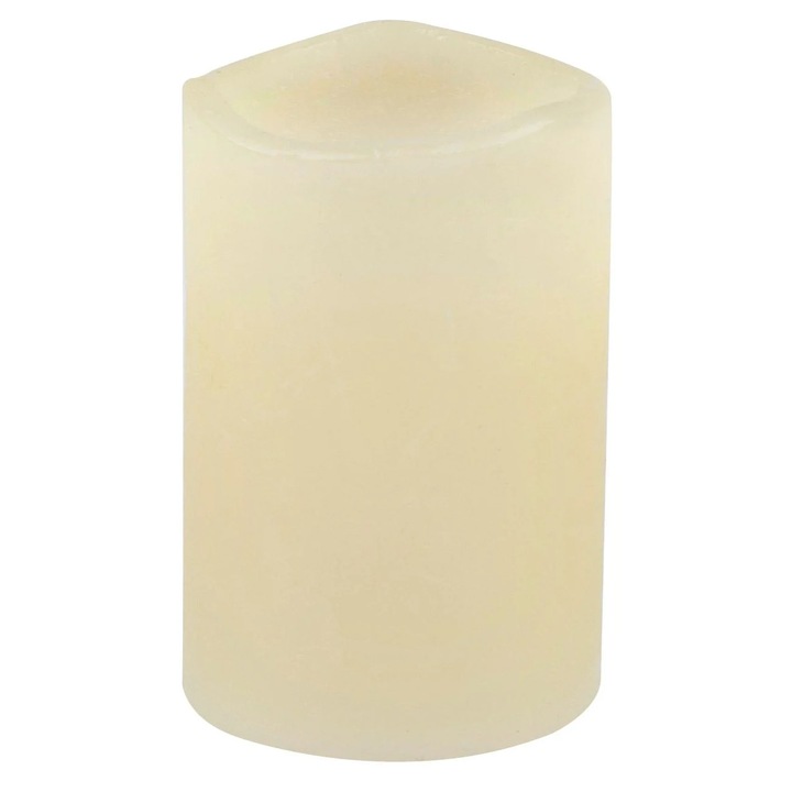 Dekoratív Ecru LED elemes gyertya Ø5x7,5cm - meleg fehér láng