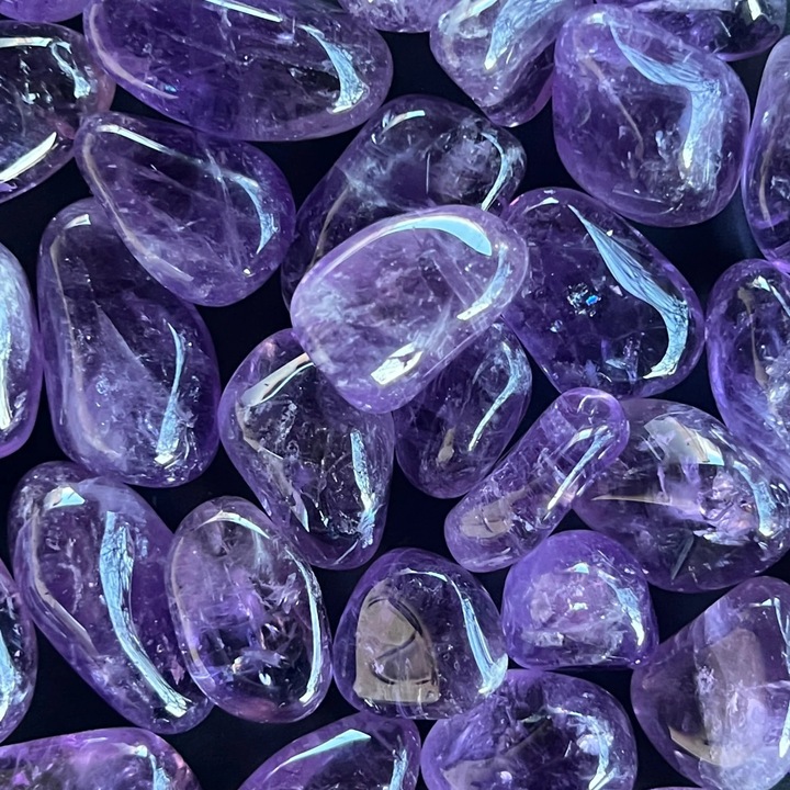 Piatra rulata din Ametist, Druzy, pietre semipretioase, model L, 3 cm