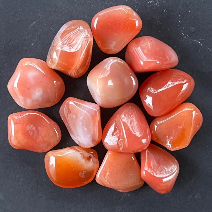 Piatra rulata din Carneol, Druzy, pietre semipretioase, model 2, 3 cm