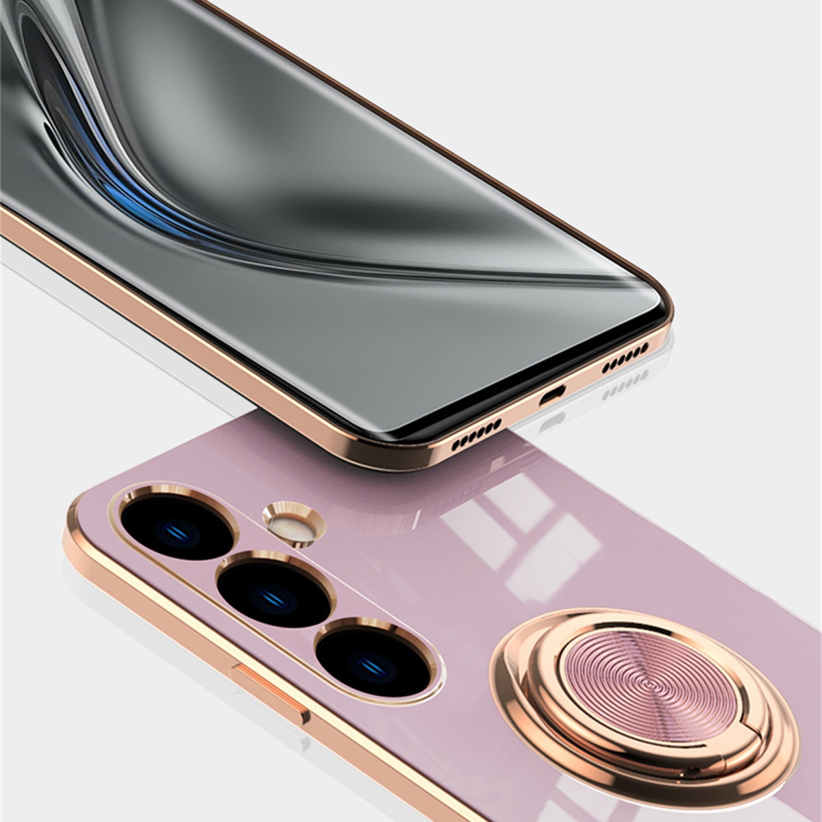 Husa telefon mobil rezistentă la șocuri, alb, pentru Samsung Galaxy S26 Ultra, protecție duală, suport pivotant 360°