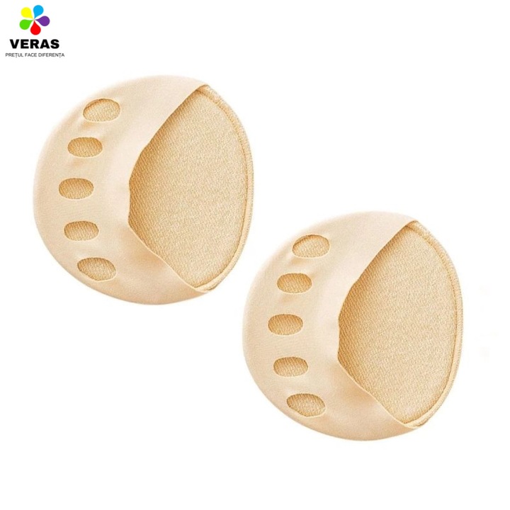 Set 1 pereche (2 buc) Branturi VERAS®, suport metatarsiene pentru pantofi, absortie durere, Crem