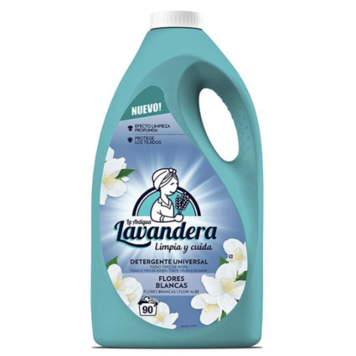 Detergent rufe lichid Lavandera Flori Albe 4.5L, 90 spalari