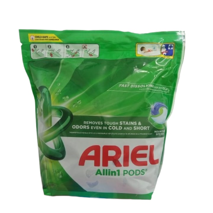 ARIEL All in One PODS Капсулен перилен препарат Mountain Spring, 65 пранета