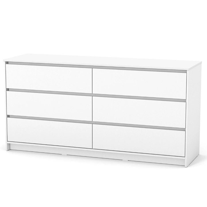 Comoda pentru copii cu 6 sertare, model 1750, colectia Bern, alb