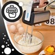 Mixer de Mana RETOO TechPro, Putere 300W, 5 Setari de Viteza, Functie Turbo, Buton de Eliberare a Agitatorului, Agitatoare din Otel Inoxidabil, Tensiune 220-240v~ 50/60hz, Lungime Cablu de Alimentare 96 cm, 13,5 X 19 X 8 cm, Argintiu, Negru