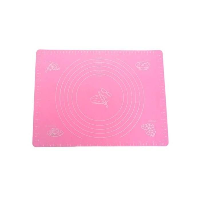 Plansa pentru Aluat din Silicon, 40/50 cm, ROZ