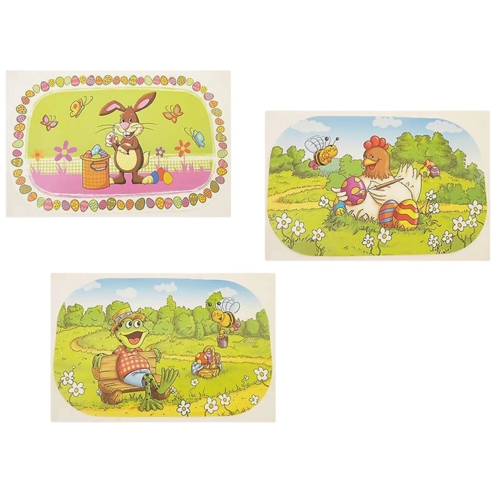 Set 3 bucati suport farfurie pentru servit masa model Paste 42x27 cm Verde