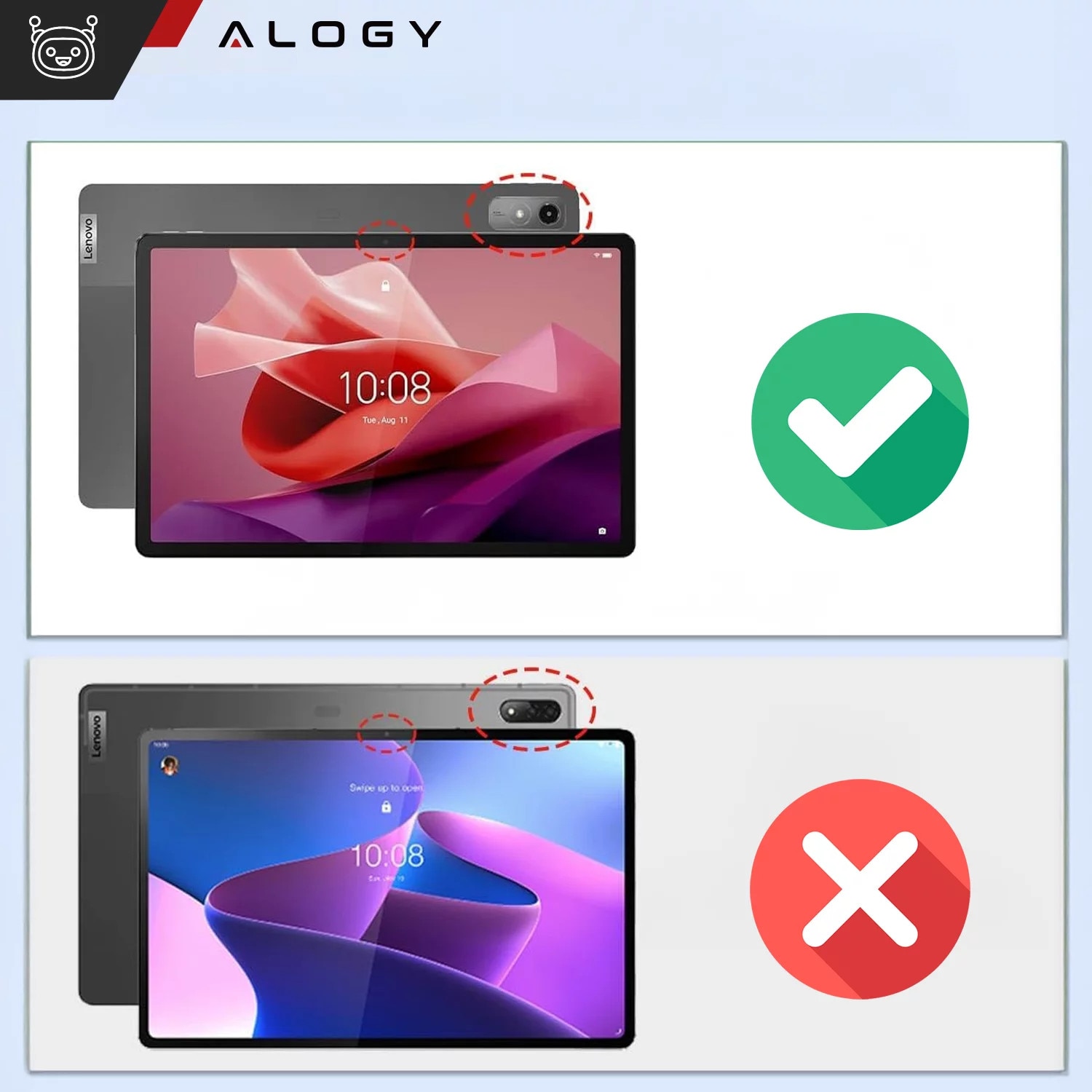 Husa pentru tableta Alogy Book Cover Case, Lenovo Tab P12 12.7 TB-370, gri, functie Sleep/Wake Up