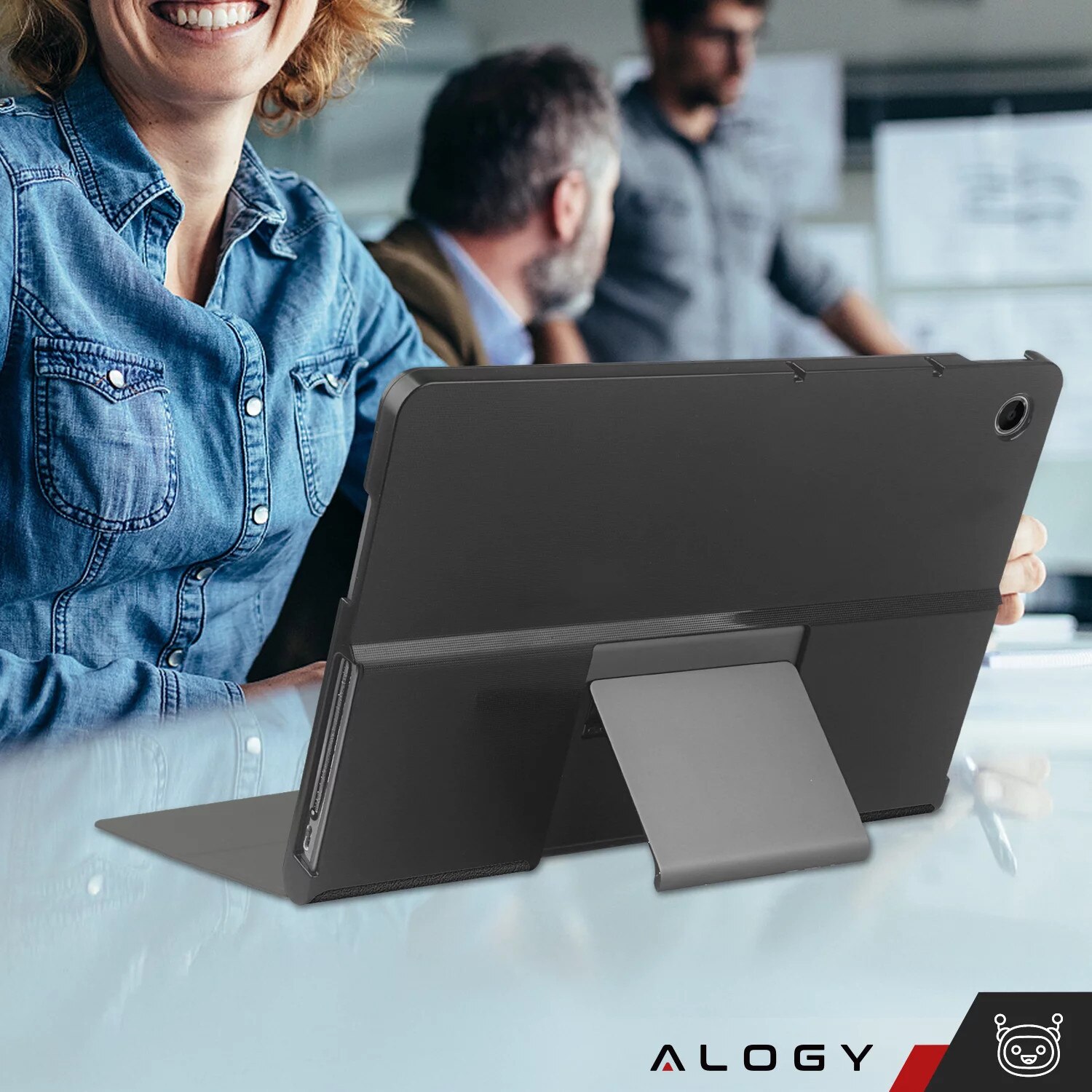 Husa tableta Alogy Book Cover pentru Lenovo Tab Plus 11.5" 2024 TB351FU, neagra, cu functie Smartcover