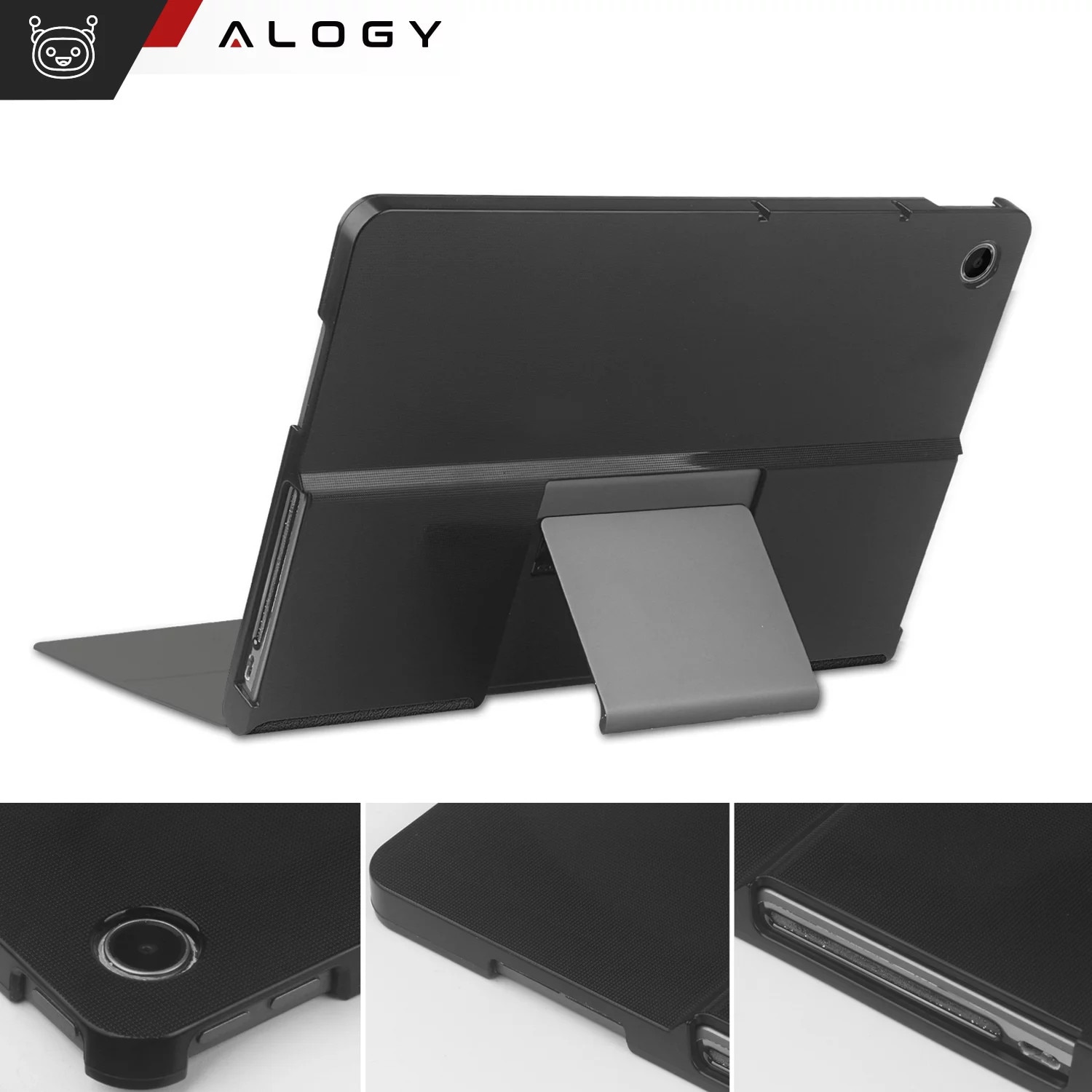 Husa tableta Alogy Book Cover pentru Lenovo Tab Plus 11.5" 2024 TB351FU, neagra, cu functie Smartcover