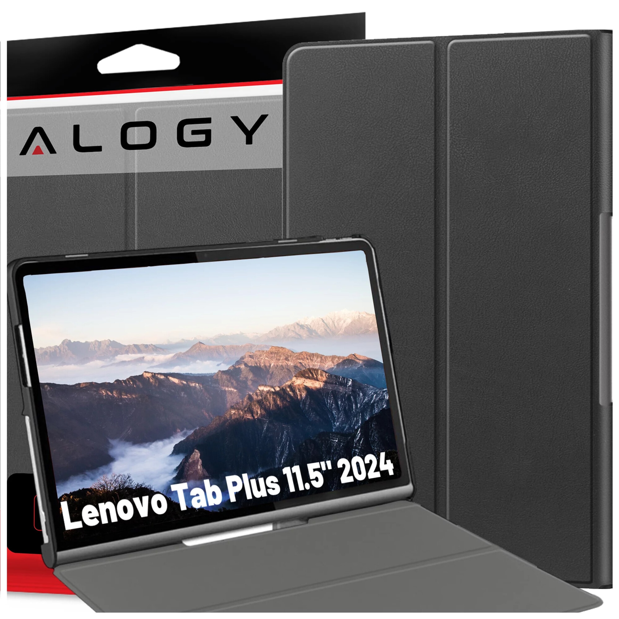 Husa tableta Alogy Book Cover pentru Lenovo Tab Plus 11.5" 2024 TB351FU, neagra, cu functie Smartcover