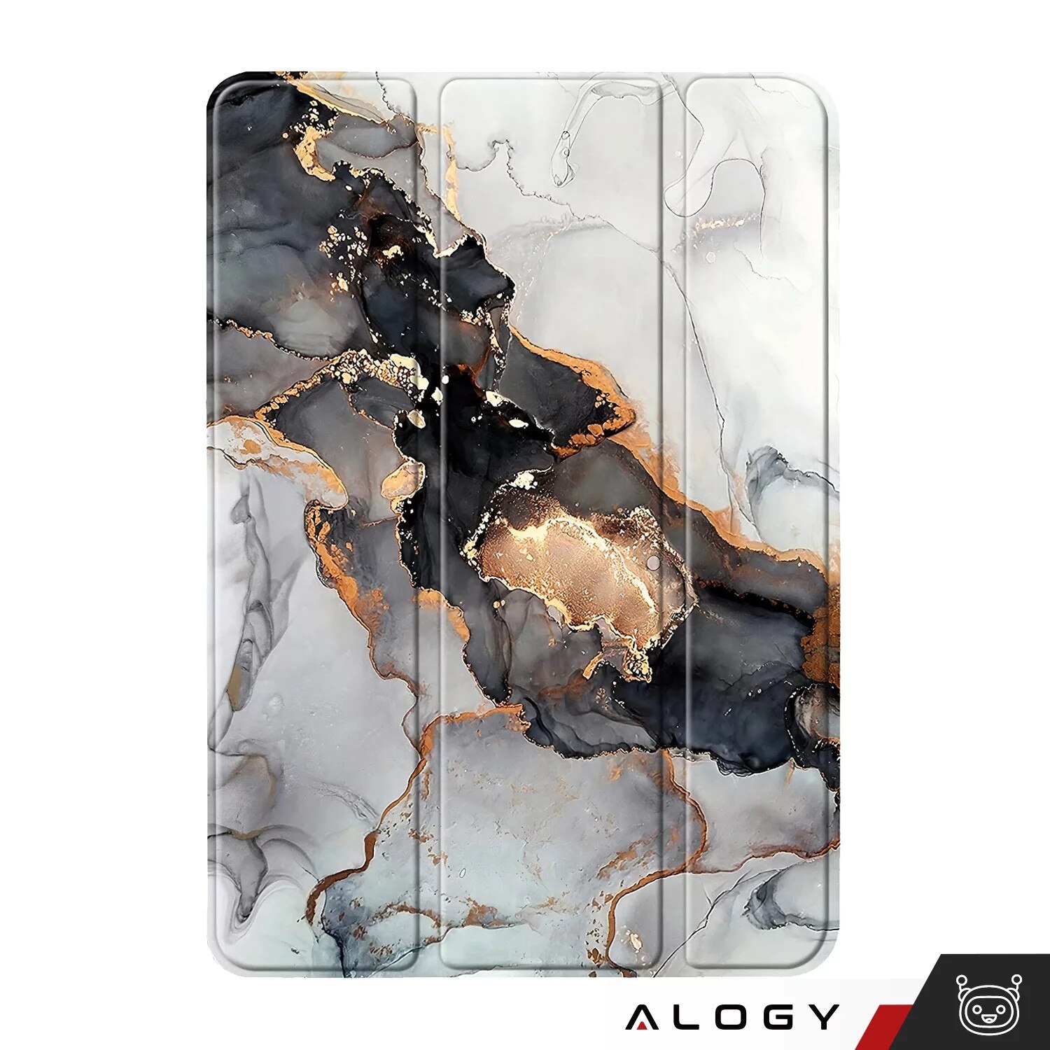 Etui Alogy Book Cover pentru Apple iPad 10.9" (10Gen) 2022, Cloudy Marble, functie Sleep/Wake Up, suport integrat
