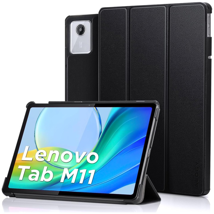 Etui pentru tableta Alogy Book Cover Case, compatibil cu Lenovo Tab K11E/M11 10.95", ecologic, negru