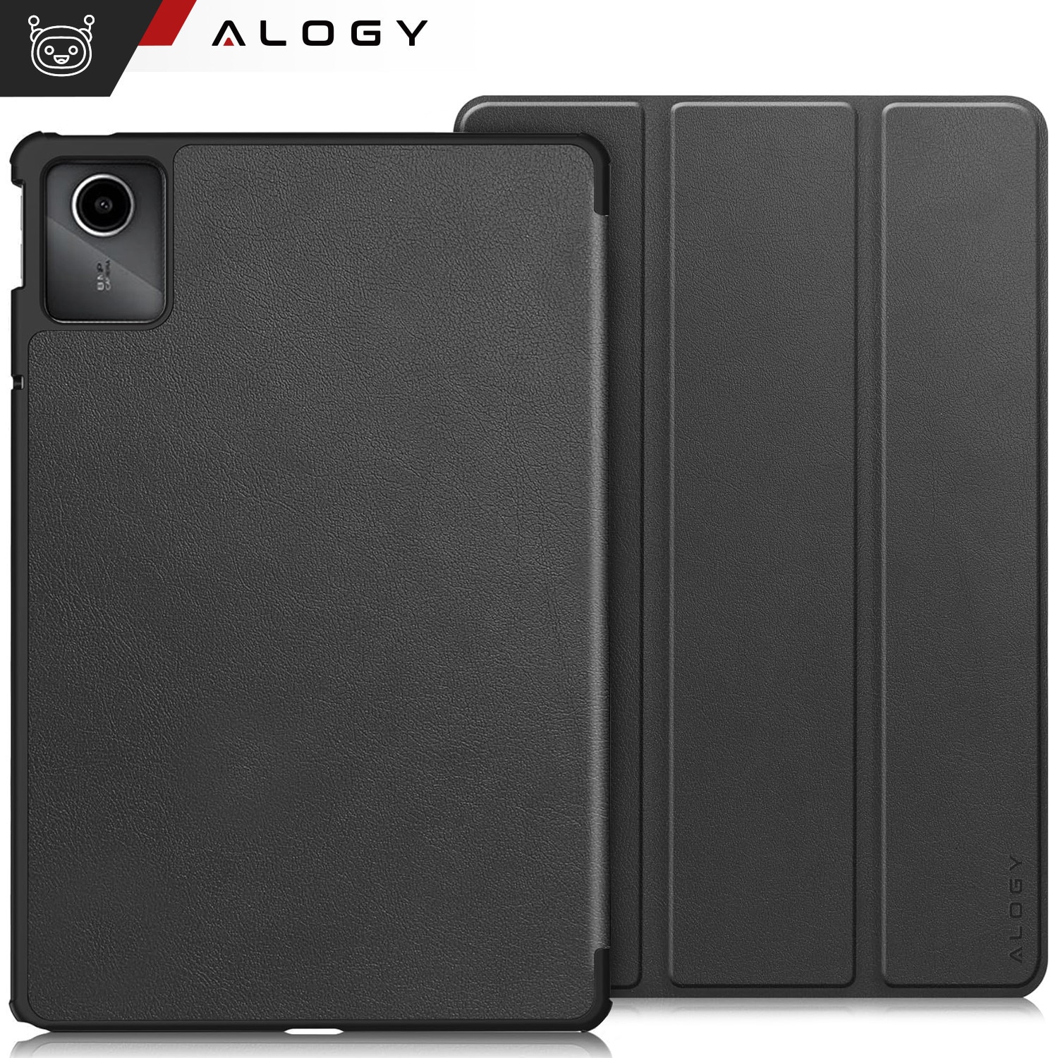 Etui pentru tableta Alogy Book Cover Case, gri, compatibil cu Lenovo Tab K11E / M11 10.95", functie Sleep/Wake Up, suport integrat