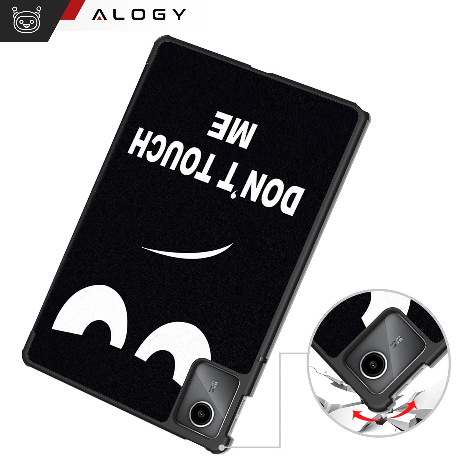 Etui Alogy Book Cover Case pentru Lenovo Tab K11E / M11 10.95", ecologic, cu functie Sleep/Wake Up, culoare neagra, set complet