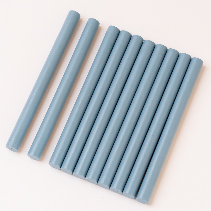 Batoane ceara pentru sigilii de ceara, Mariart, culoare Blue pastel, diametru 11mm, cantitate pentru 60 sigilii, invitatii nunta, botez, artizanat, plicuri, papetarie evenimente