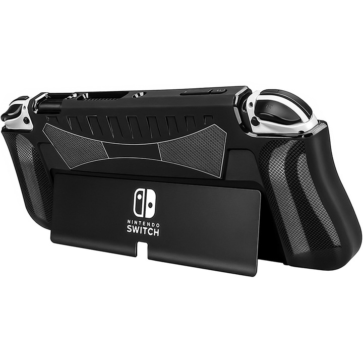 Nintendo Switch OLED szilikontok, Alogy, fekete, 26x10.5cm, TPU