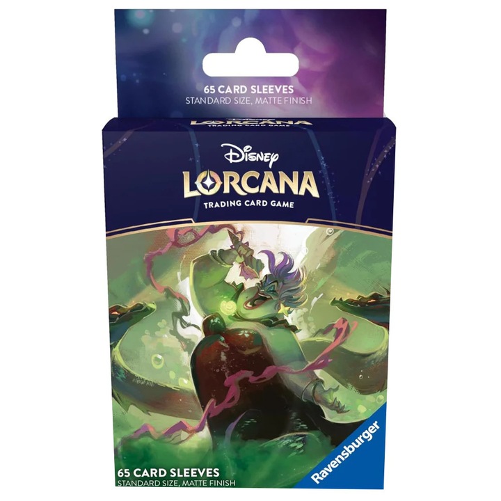Аксесоари Ravensburger, Ръкави, Lorcana TCG, Ursula, 66 x 85 cm, Многоцветен, 65 броя