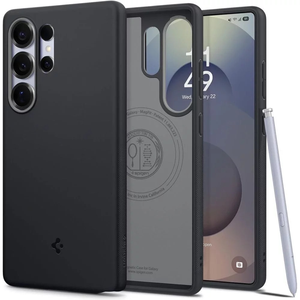 Husa Spigen Nano Pop MagSafe, protectie avansata, design elegant, negru, pentru Samsung Galaxy S25 Ultra, set 1x etui