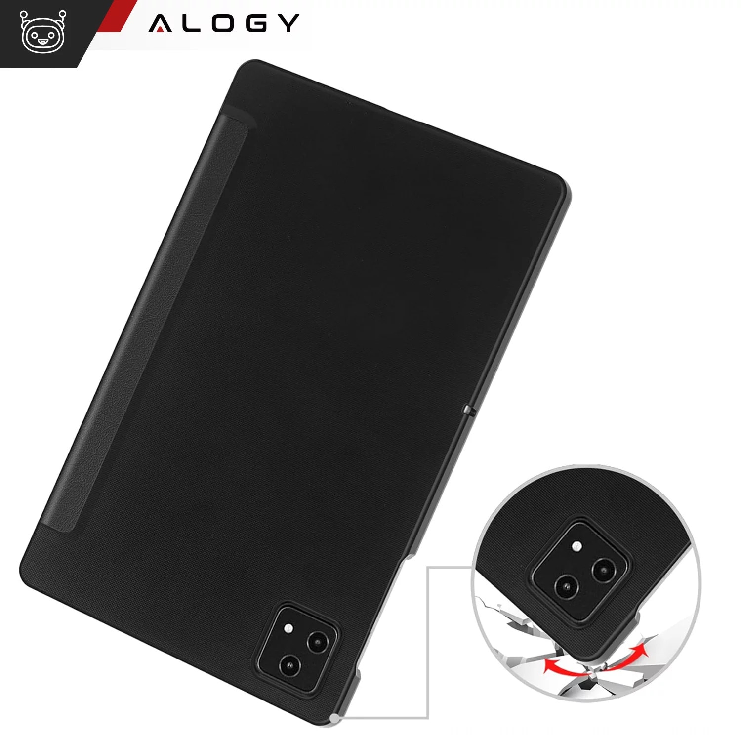 Etui pentru tableta Alogy Book Cover Case, negru, 10.36", functie Sleep/Wake Up, suport integrat