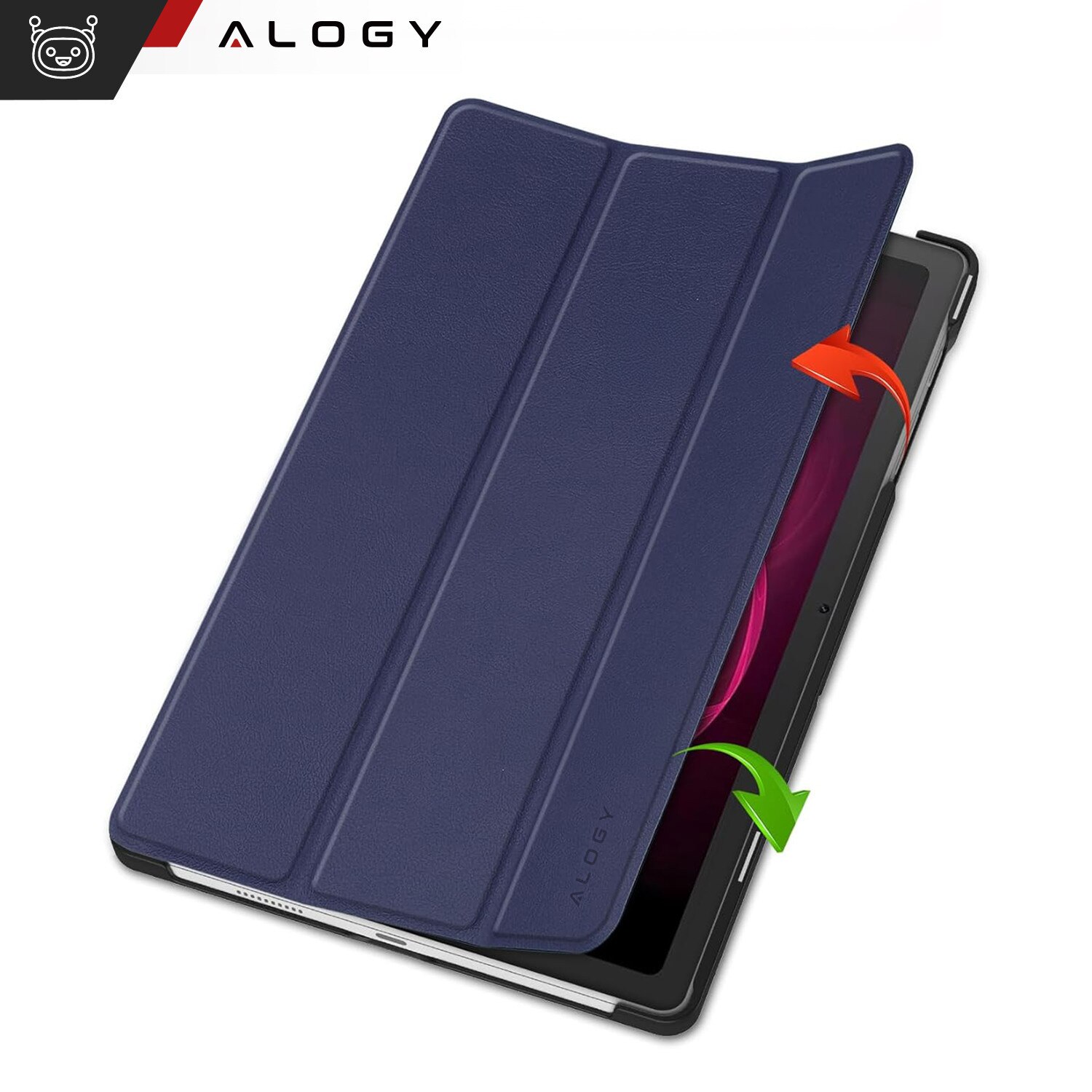 Etui Alogy Book Cover Case pentru T-Mobile T Tablet 5G 10.36", ecologic, cu functie Sleep/Wake Up, albastru