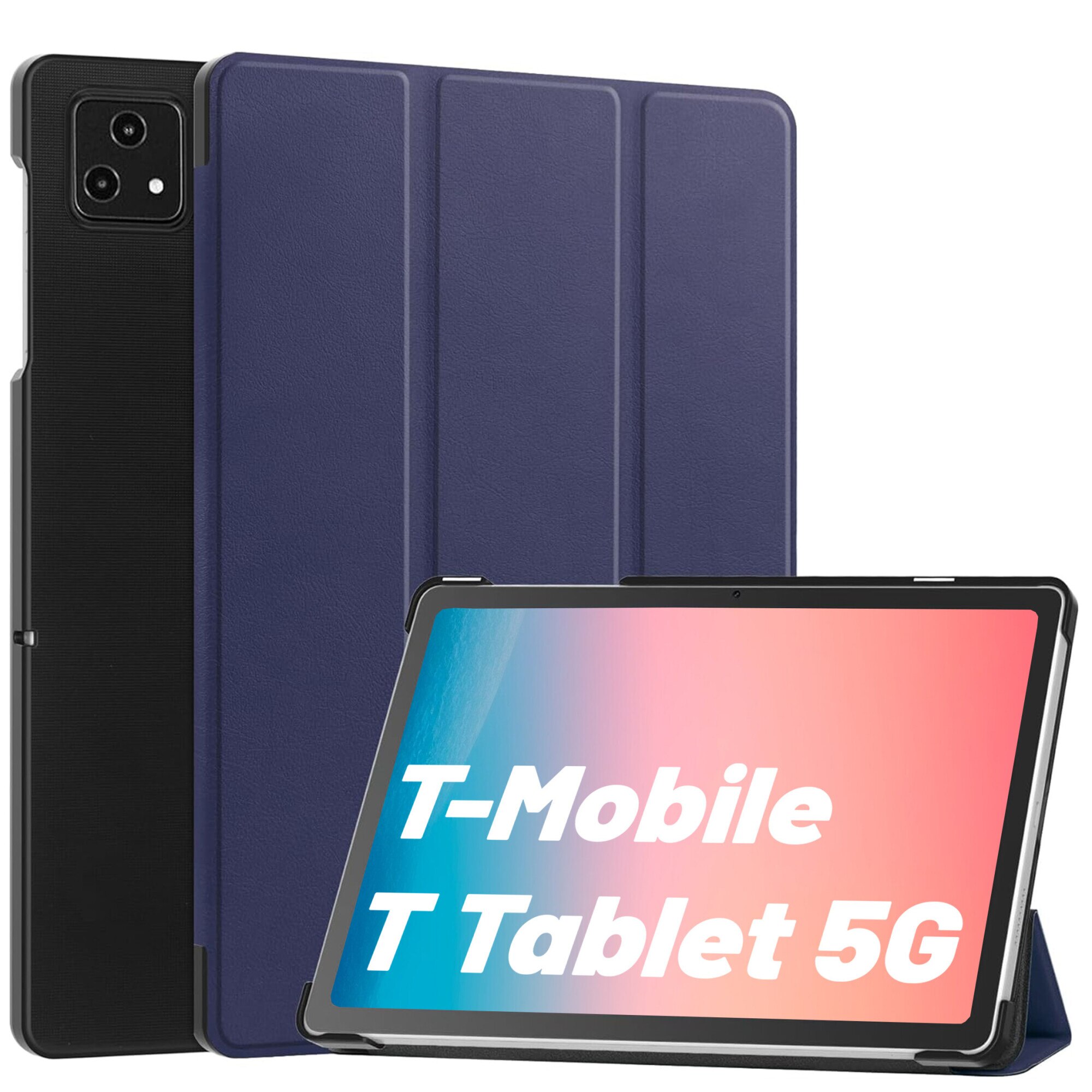 Etui Alogy Book Cover Case pentru T-Mobile T Tablet 5G 10.36", ecologic, cu functie Sleep/Wake Up, albastru