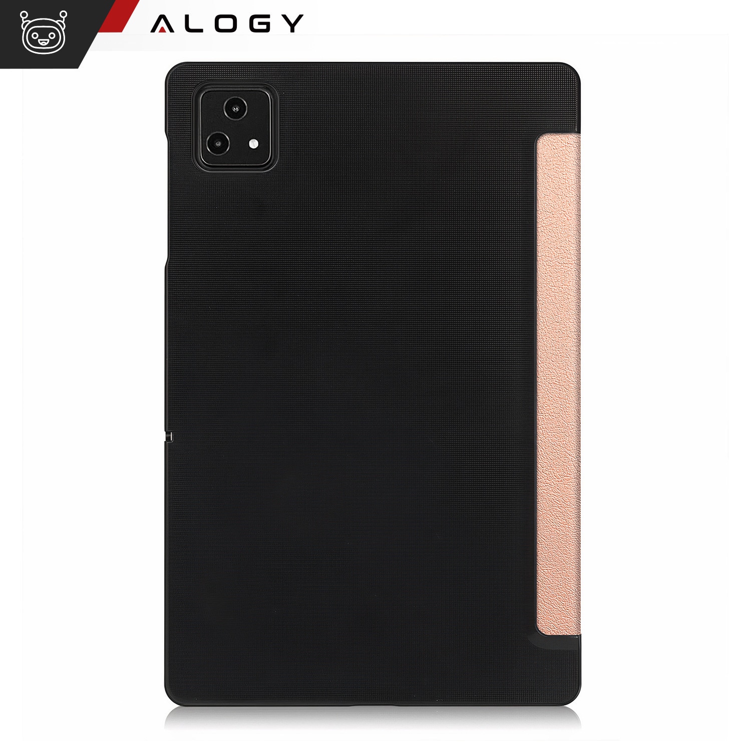 Etui Alogy Book Cover Case pentru T-Mobile T Tablet 5G 10.36", ecologic, cu functie Sleep/Wake Up, roz auriu