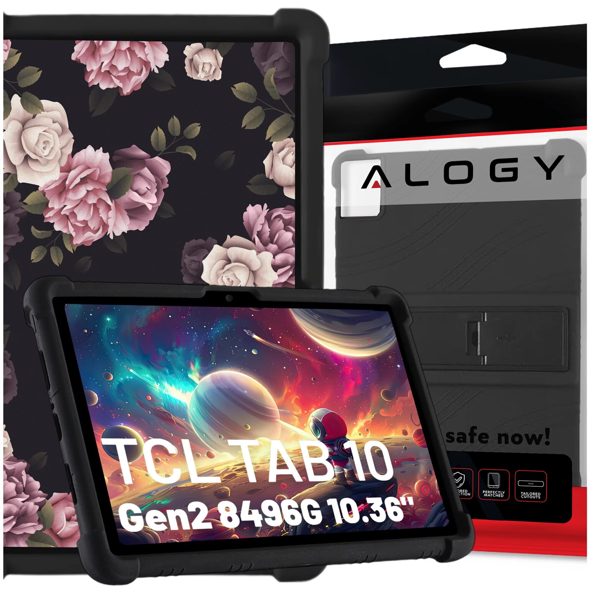 Etui Stand Case pentru TCL TAB 10 Gen2 8496G 10.36", protectie completa, suport, negru