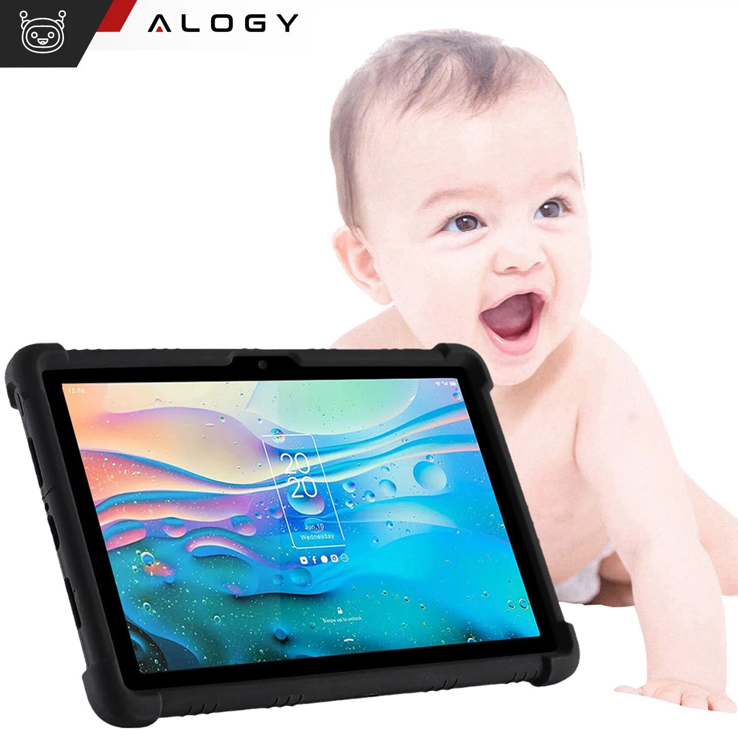 Etui Stand Case pentru TCL TAB 10 Gen2 8496G 10.36", protectie completa, suport, negru