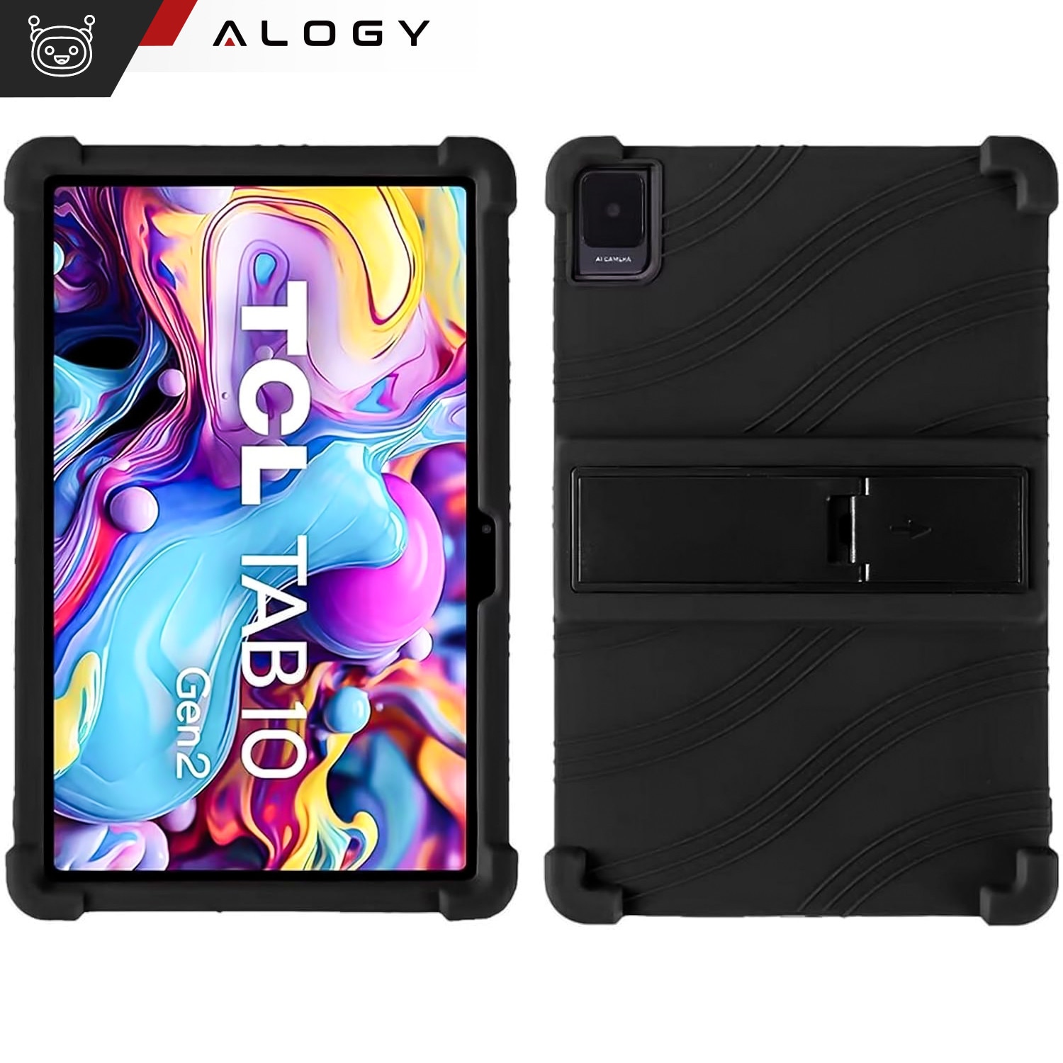 Etui Stand Case pentru TCL TAB 10 Gen2 8496G 10.36", protectie completa, suport, negru