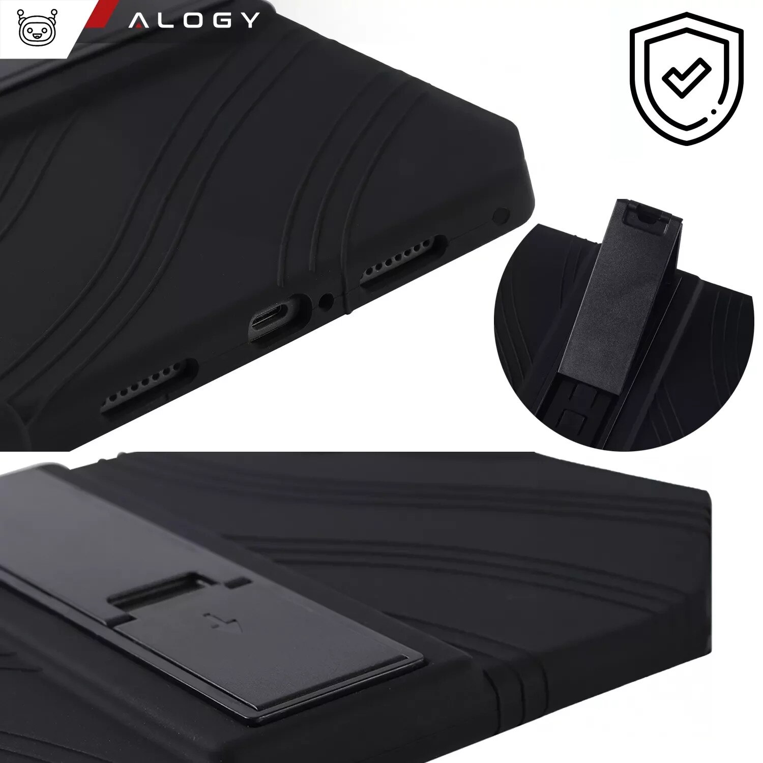 Etui Stand Case pentru TCL TAB 10 Gen2 8496G 10.36", protectie completa, suport, negru