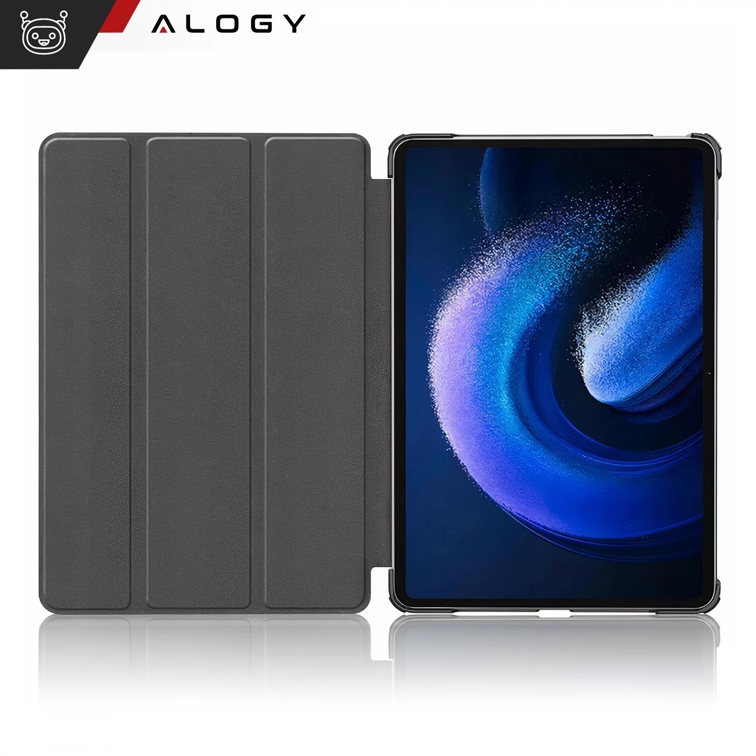 Etui Alogy Book Cover Case pentru Xiaomi Mi Pad 6 / 6 Pro 11" 2023, negru, functie Sleep/Wake Up, suport integrat