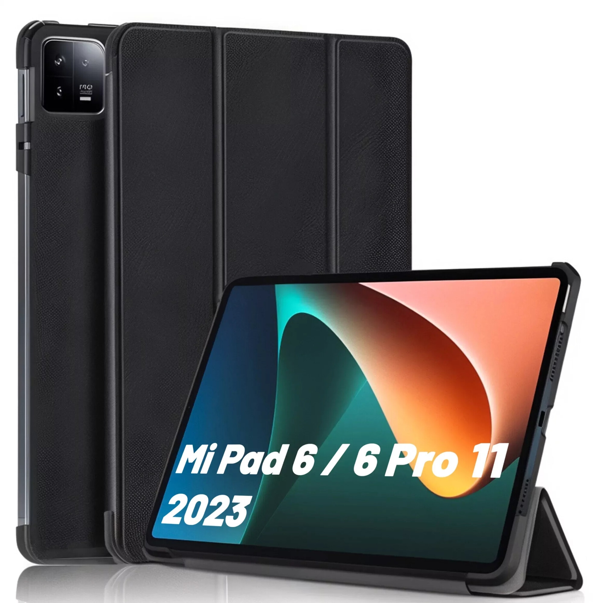Etui Alogy Book Cover Case pentru Xiaomi Mi Pad 6 / 6 Pro 11" 2023, negru, functie Sleep/Wake Up, suport integrat