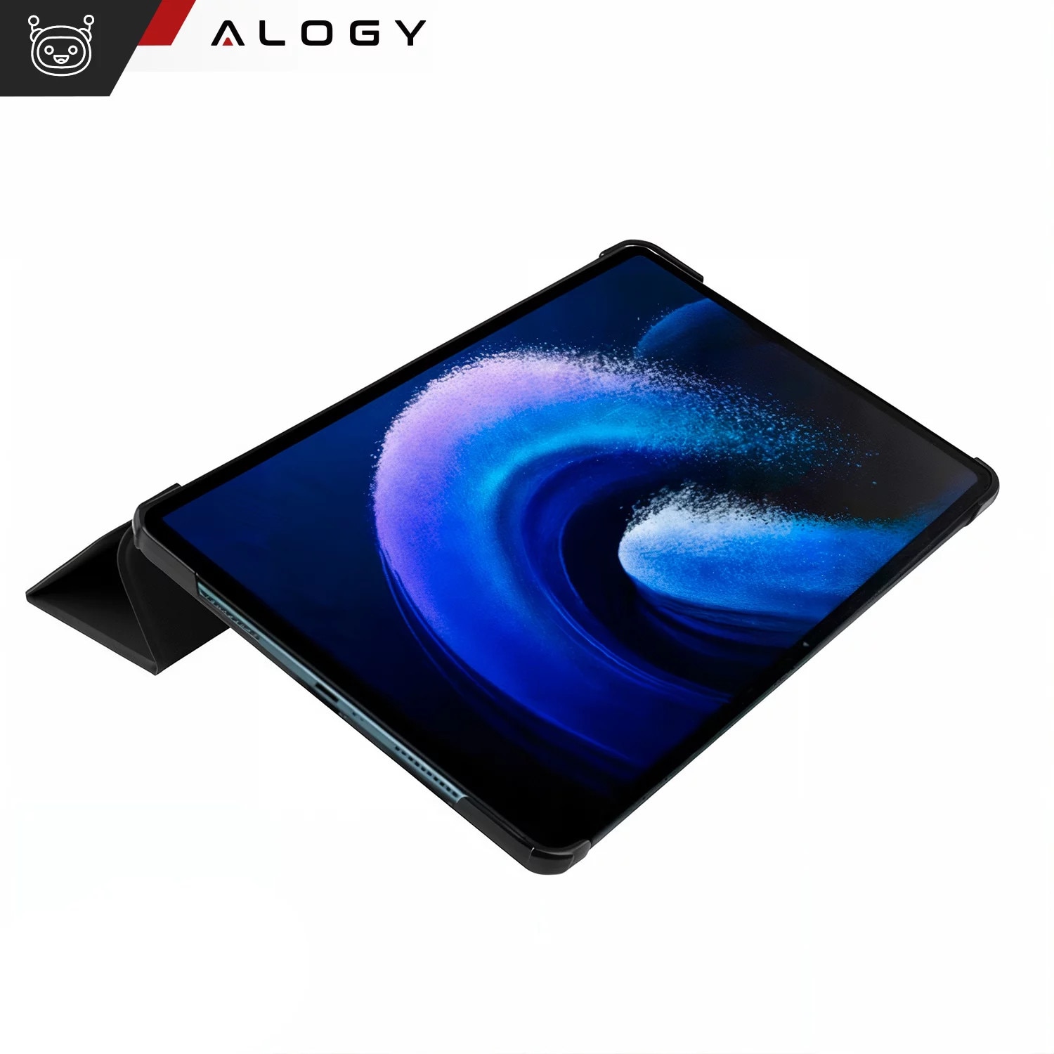 Etui Alogy Book Cover Case pentru Xiaomi Mi Pad 6 / 6 Pro 11" 2023, negru, functie Sleep/Wake Up, suport integrat