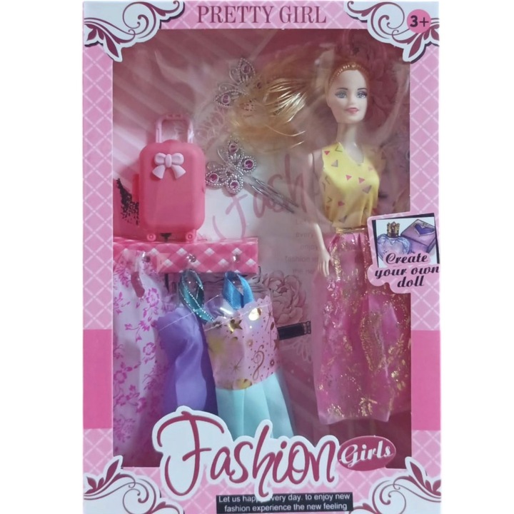 Baba tartozékokkal 29x7cm