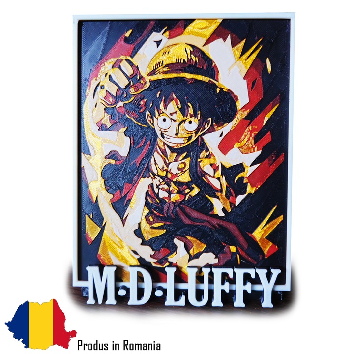 Tablou 3D Anime Luffy - One Piece, poza in relief, multicolor