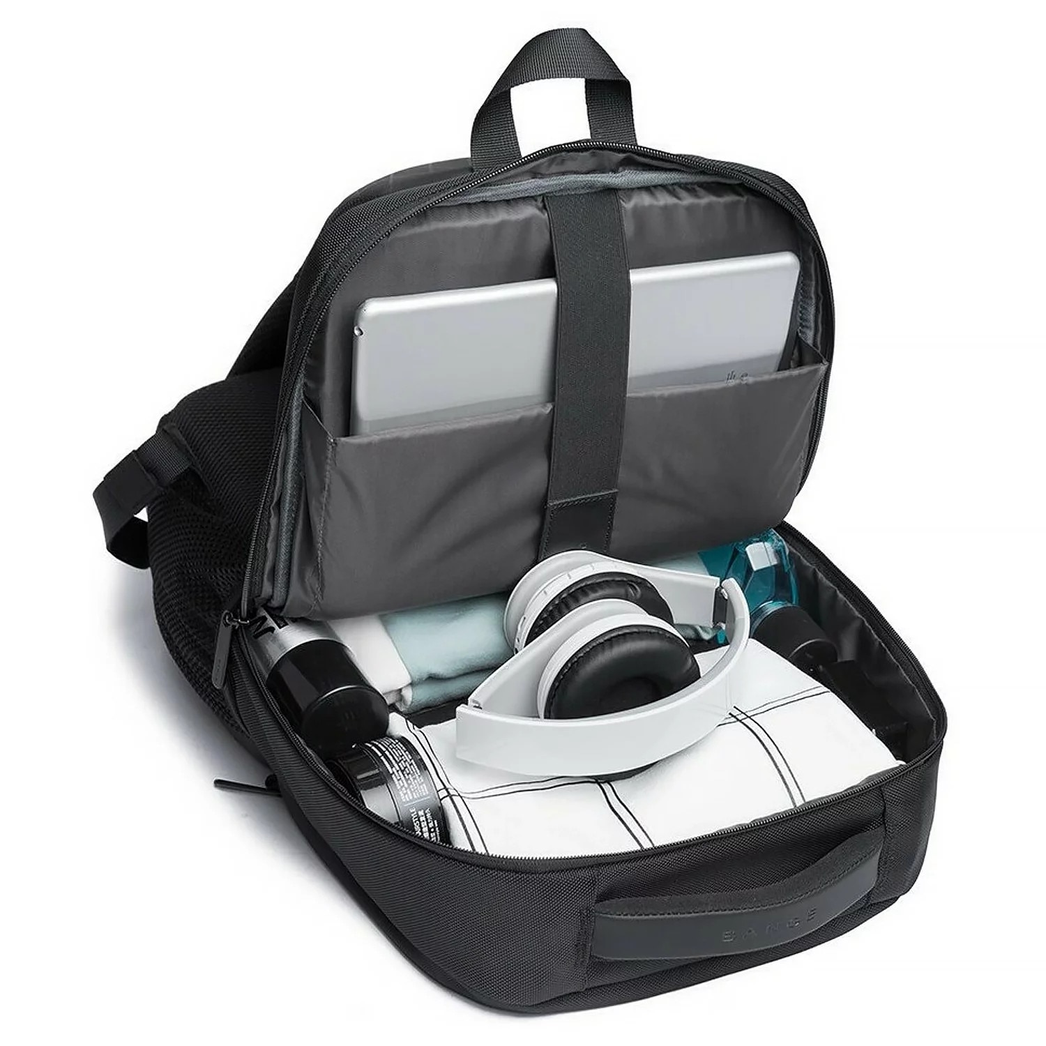 Rucsac waterproof pentru laptop 15,6" Bange, 45x30x16 cm, negru, cu port USB, capacitate 35 litri