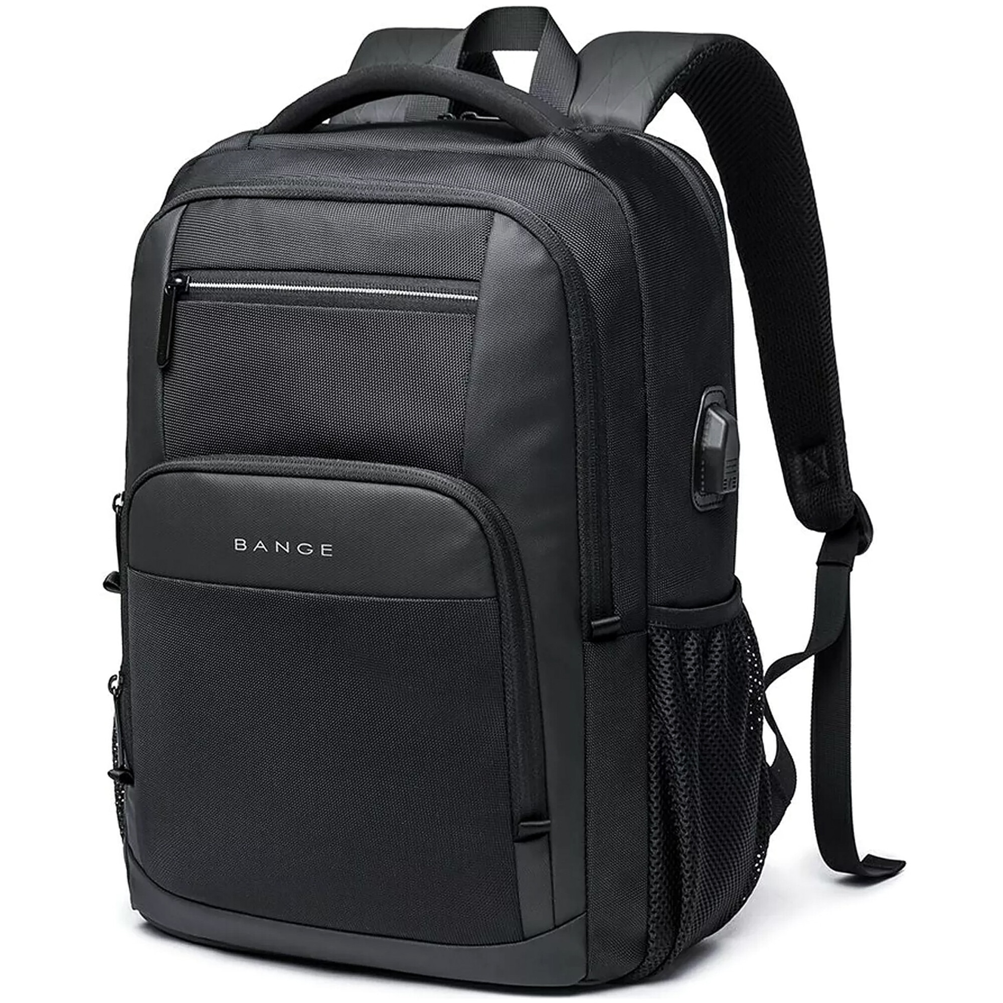 Rucsac waterproof pentru laptop 15,6" Bange, 45x30x16 cm, negru, cu port USB, capacitate 35 litri