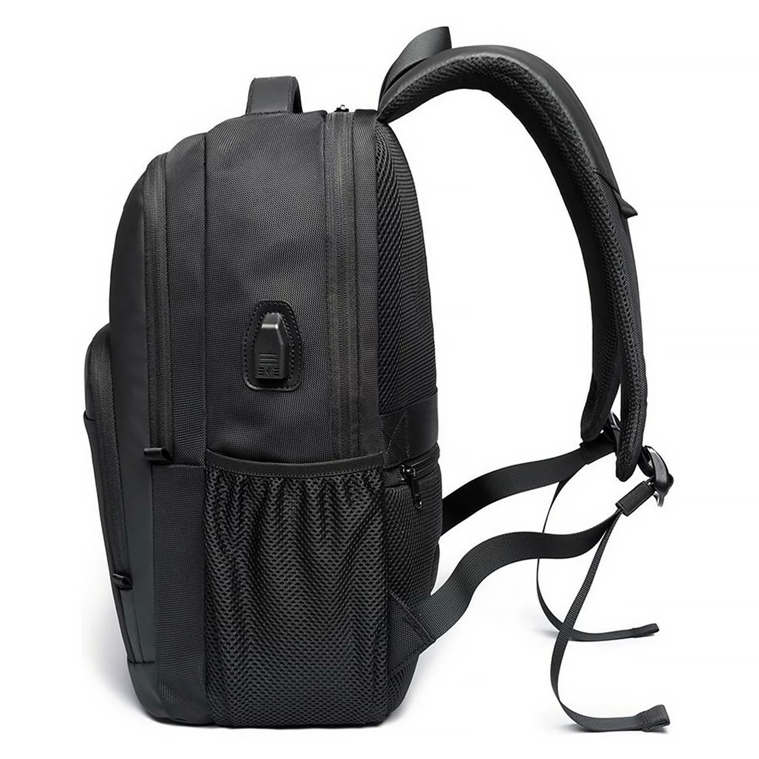 Rucsac waterproof pentru laptop 15,6" Bange, 45x30x16 cm, negru, cu port USB, capacitate 35 litri
