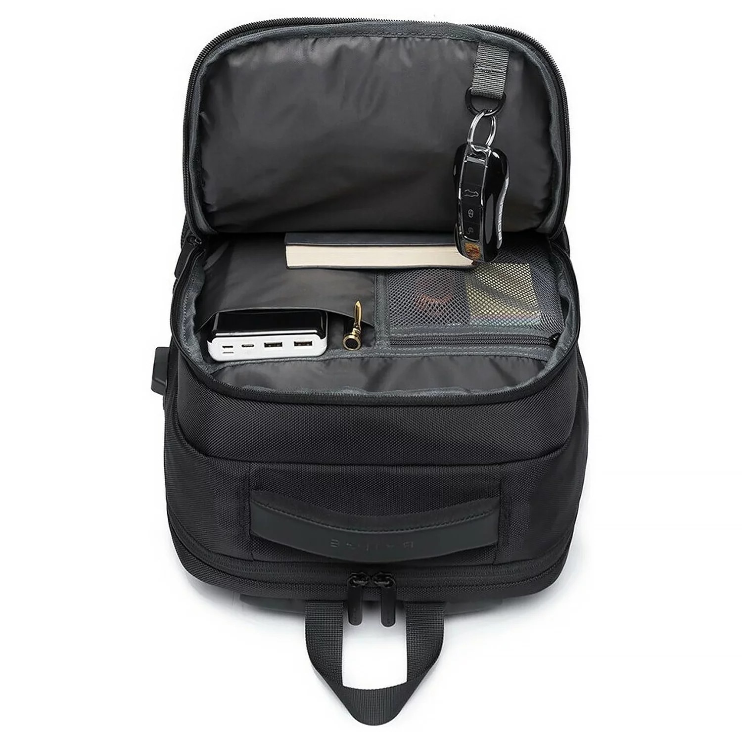 Rucsac waterproof pentru laptop 15,6" Bange, 45x30x16 cm, negru, cu port USB, capacitate 35 litri