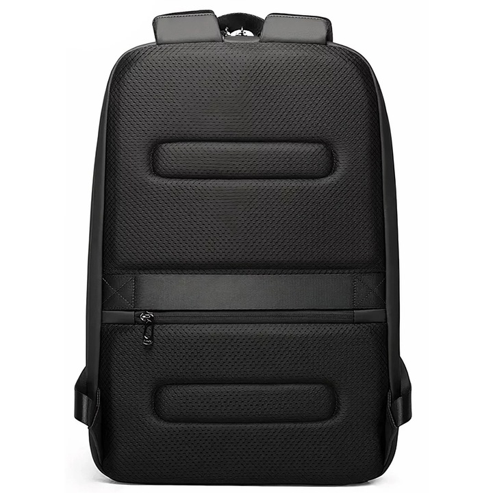 Rucsac waterproof Bange 15.6", 47x12.5x30cm, negru, capacitate 18 litri, sistem antifurt cu inchidere TSA