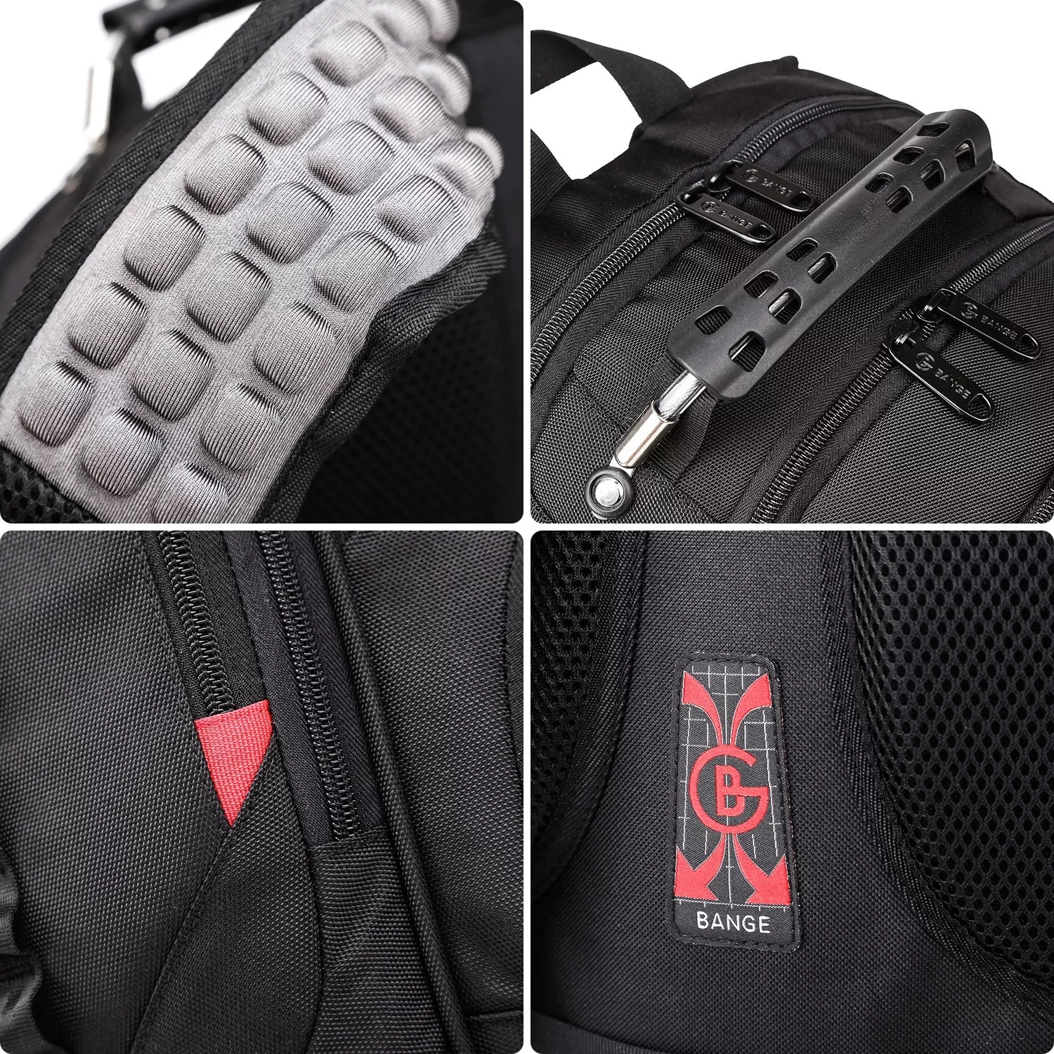 Rucsac waterproof Bange, pentru laptop 15", 48x35x23 cm, 35 litri, negru, cu sistem de incarcare USB