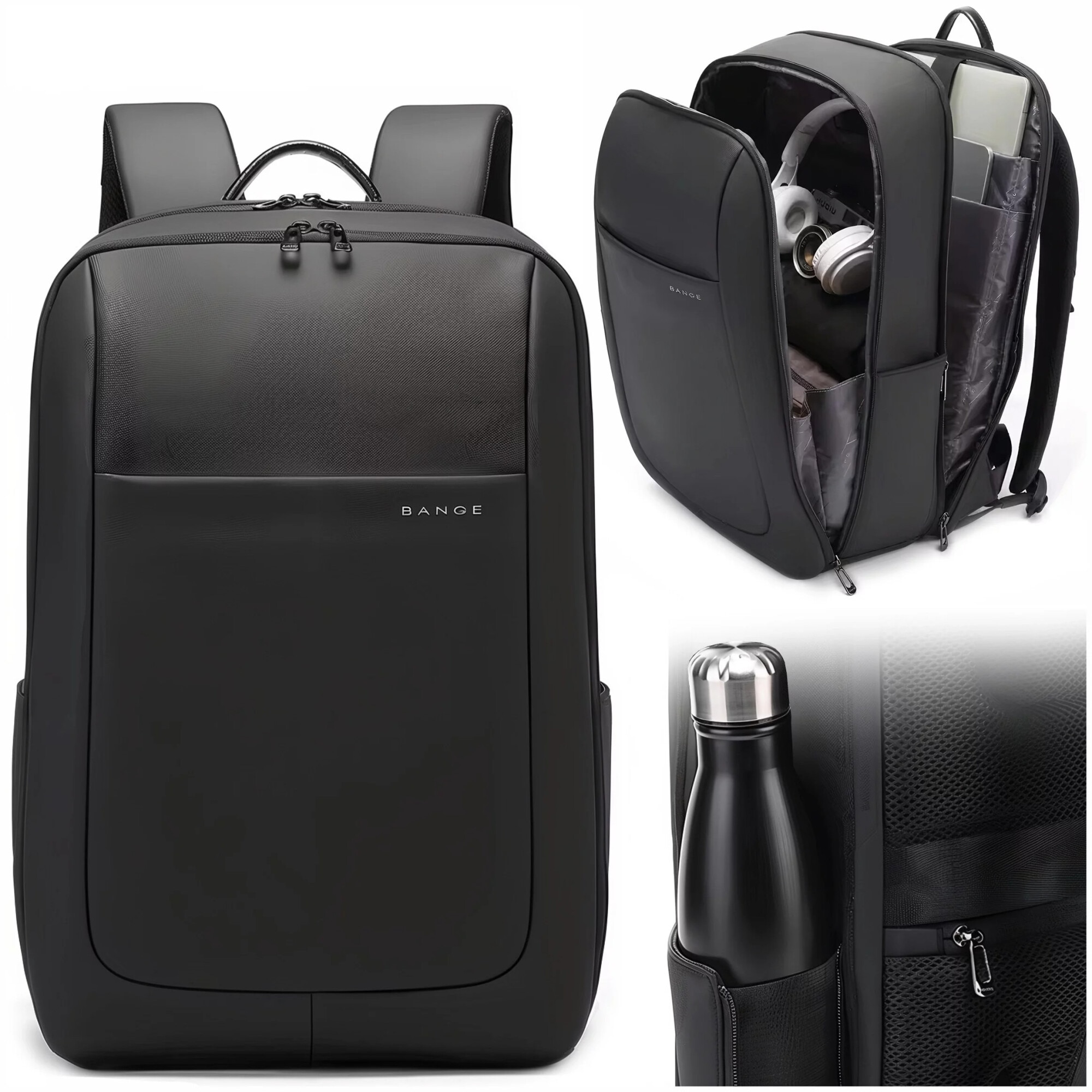 Rucsac waterproof Bange, pentru laptop 15.6", 46x30x16 cm, 30 litri, negru