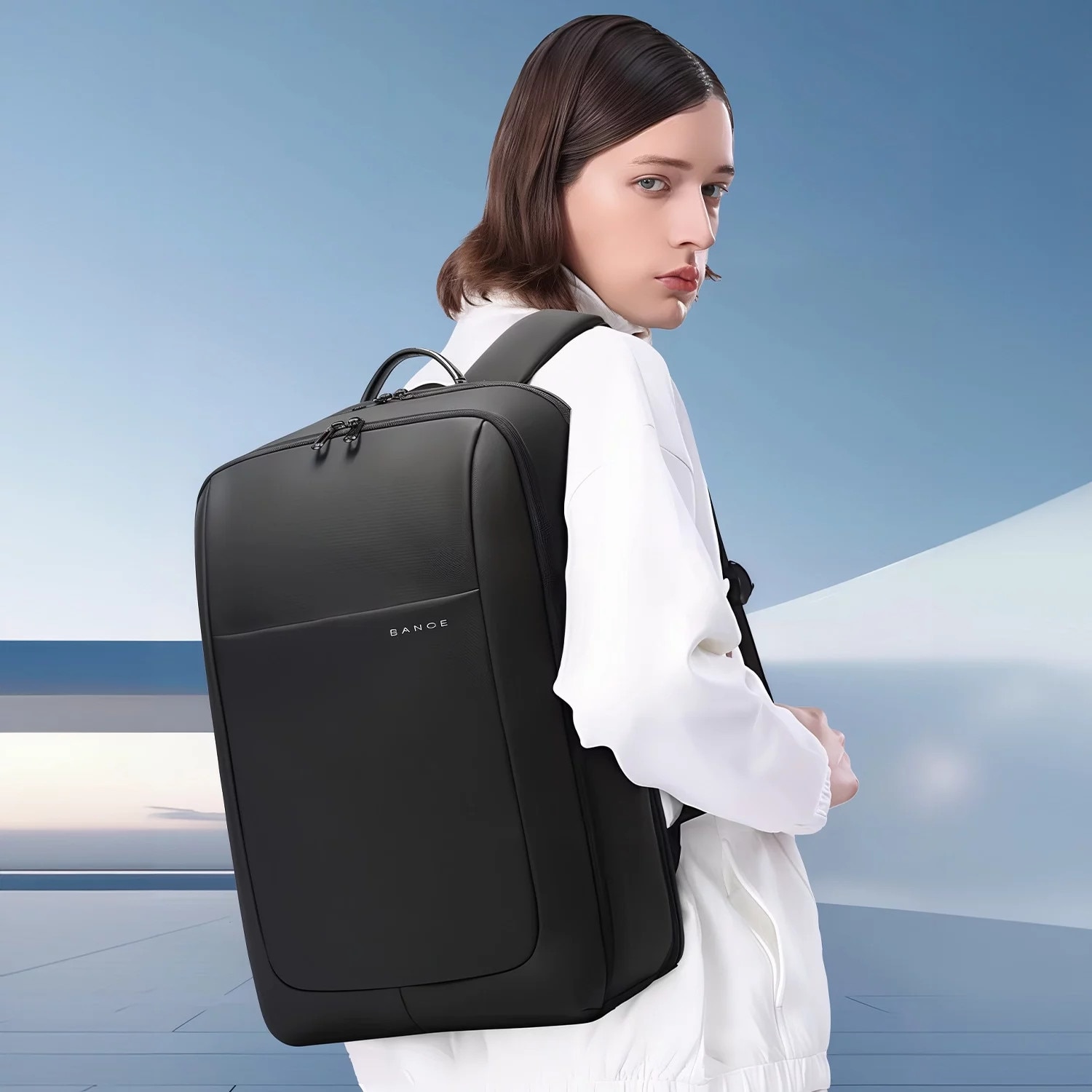 Rucsac waterproof Bange, pentru laptop 15.6", 46x30x16 cm, 30 litri, negru