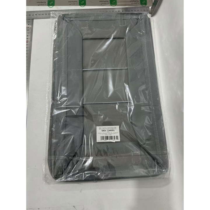 OEM Кутия за съхранение, за дрехи, вещи, изработена от текстил с метална рамка, странични дръжки, правоъгълна форма, 47 x 28 x 20 см, обем 26 л, сива