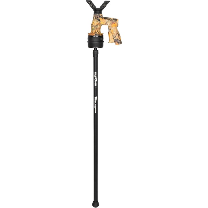 Suport pentru arma FIERY DEER Gen6, V-Yoke Rotativ 360°, un picior, aluminiu, inaltime ajustabila, 94-156 cm, culoare negru