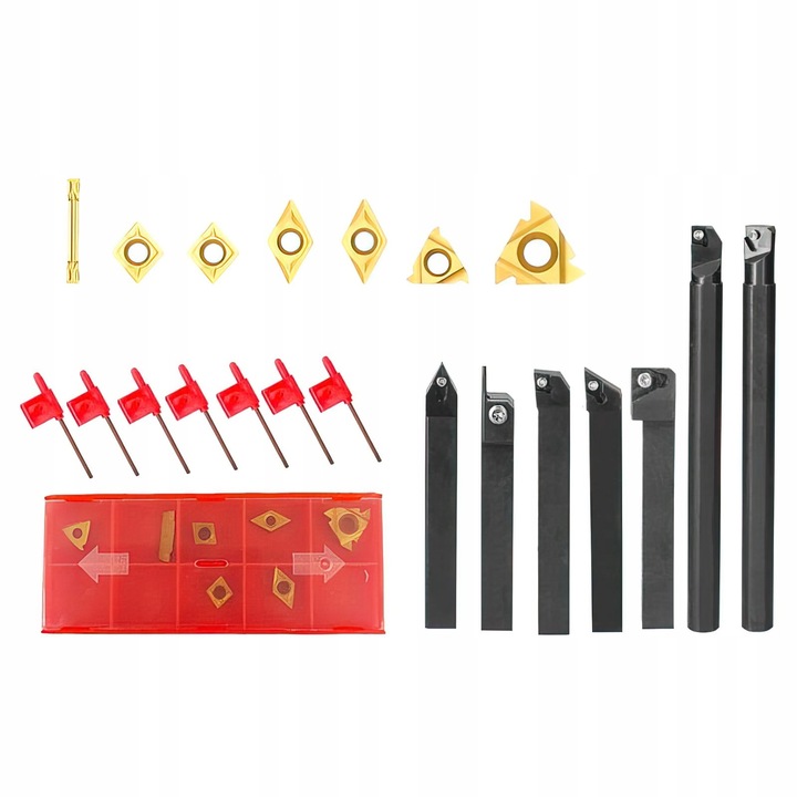 Set cutite strung cu placa inlocuibila instrument dalti strunjire 12x12mm 21piese (KD1061)